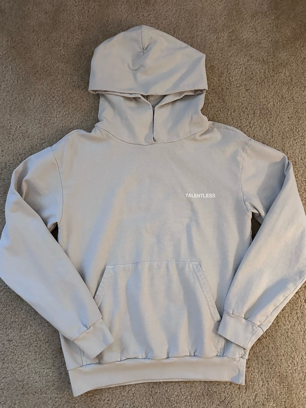 TALENTLESS Women’s Lightweight Oversized Pullover Hoodie Cement Grey Size XS